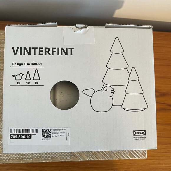 Limited Ed. IKEA VINTERFINT Decoration Christmas Tree Bird, Ceramic, White, NEW - Picture 3 of 4